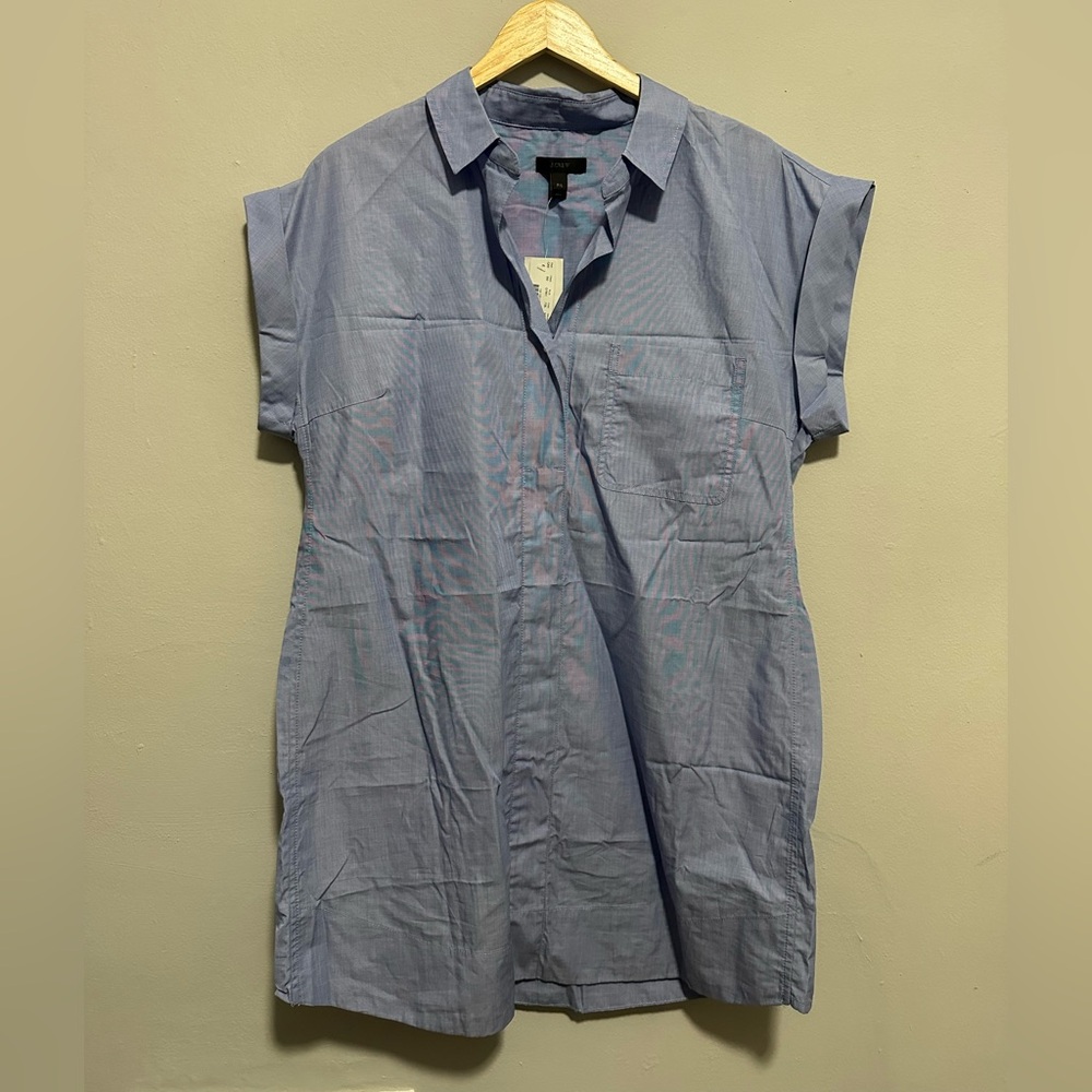 Women’s Blue Short Sleeve Shirt Dress
